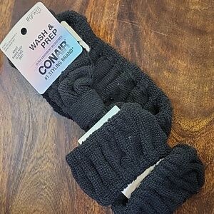Conair Wash & Prep Spa Headband & Wrist Band Set New - Black